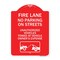 Signmission Fire Lanes No Parking on Streets Unauthorized Vehicles Towed at Owner Expense, A-DES-RW-1824-23987 A-DES-RW-1824-23987 - alternate 1